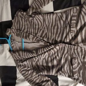 Zebra print blazer from Vanity. Size small, grey.